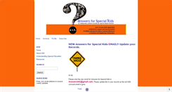 Desktop Screenshot of answersforspecialkids.org